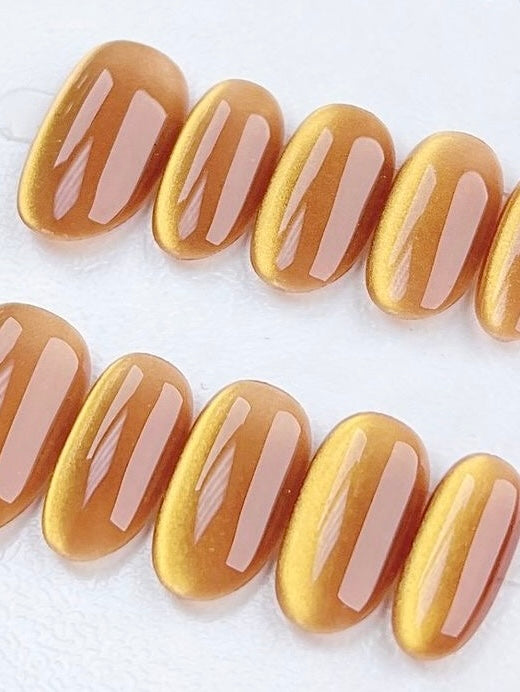 Molten Gold – Amber-gold Press-On Nails