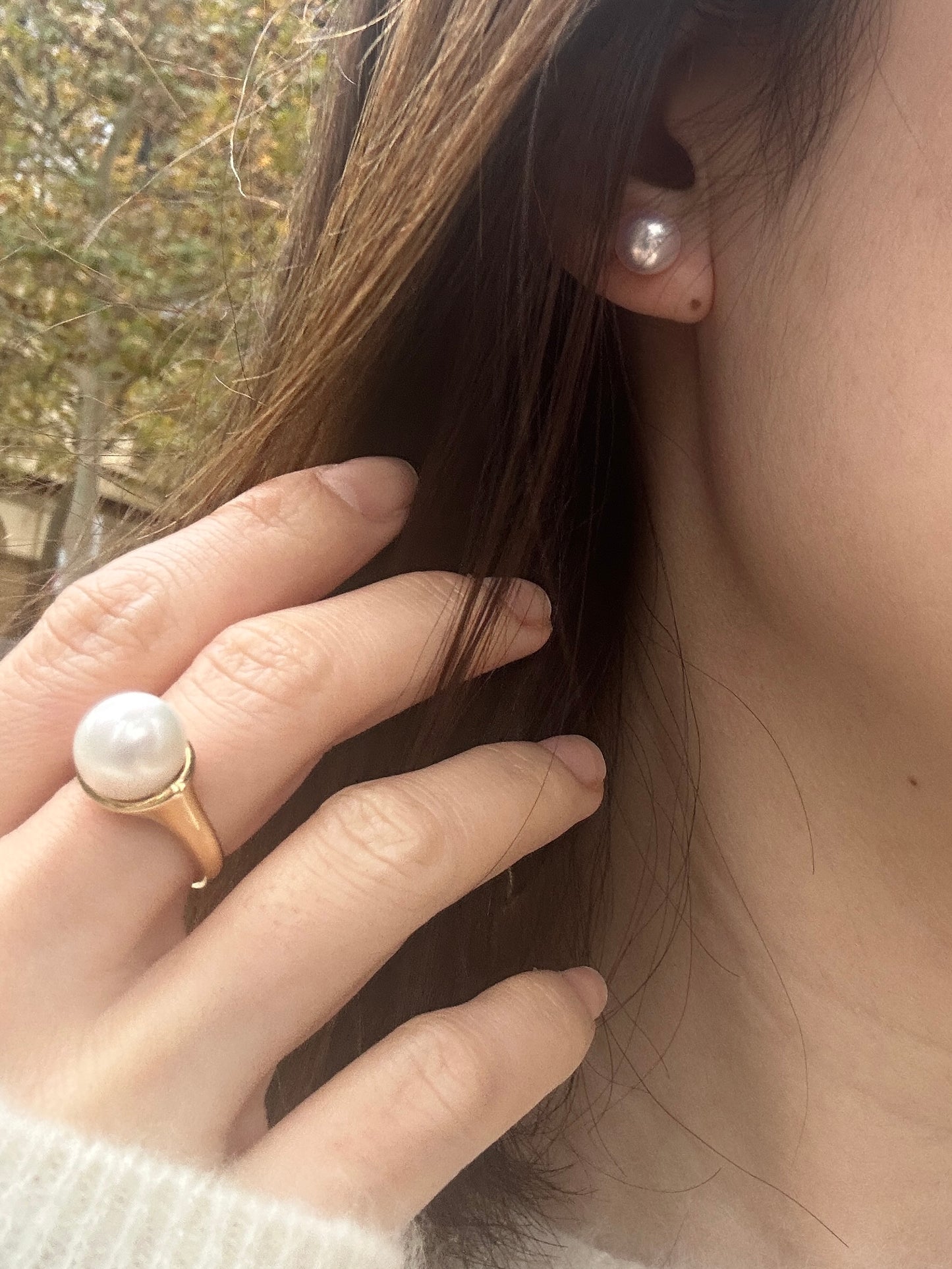 Akoya Pearl 8.5mm K18 Yellow Gold Earrings