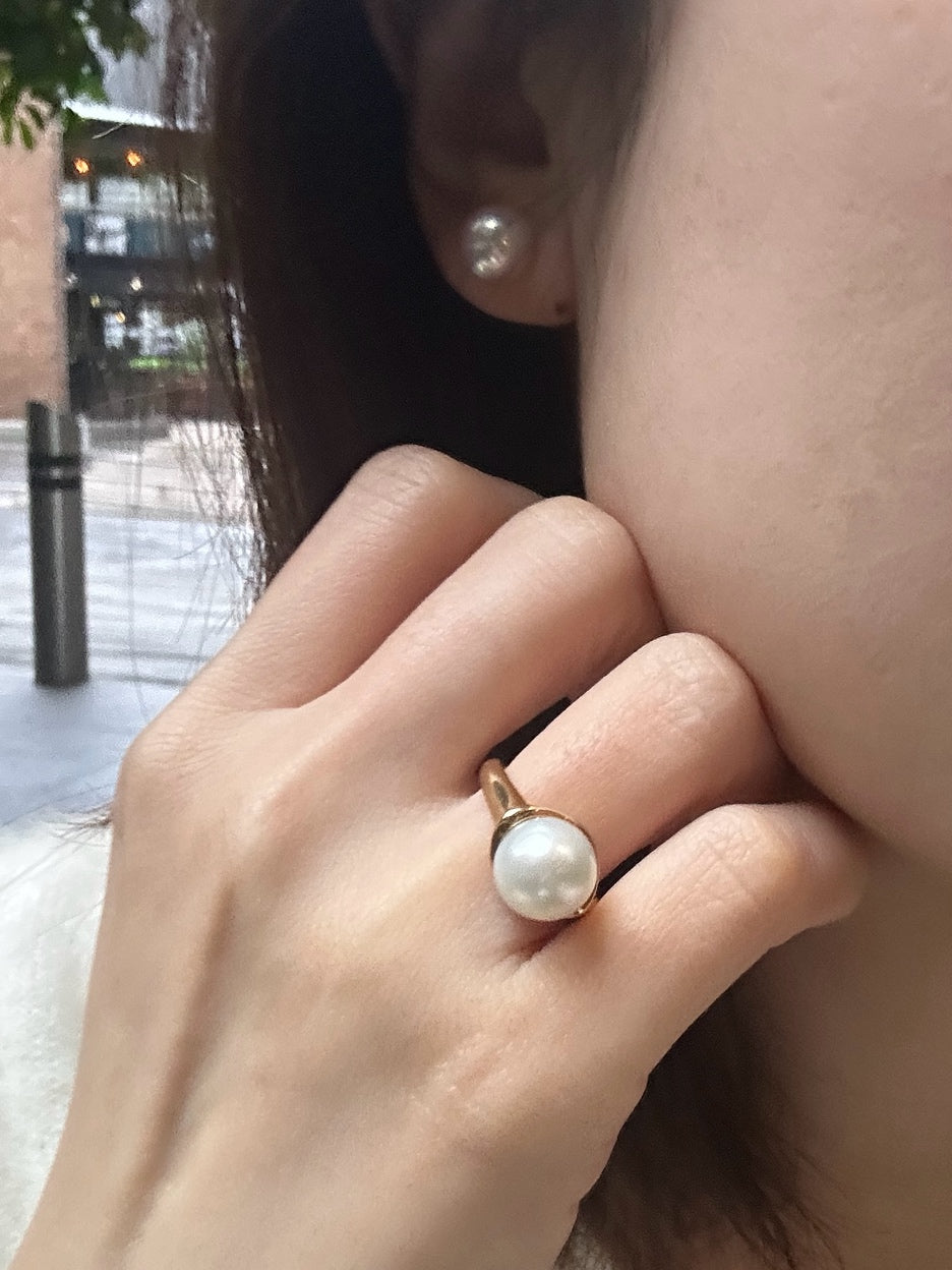 Akoya Pearl 8.5mm K18 Yellow Gold Earrings