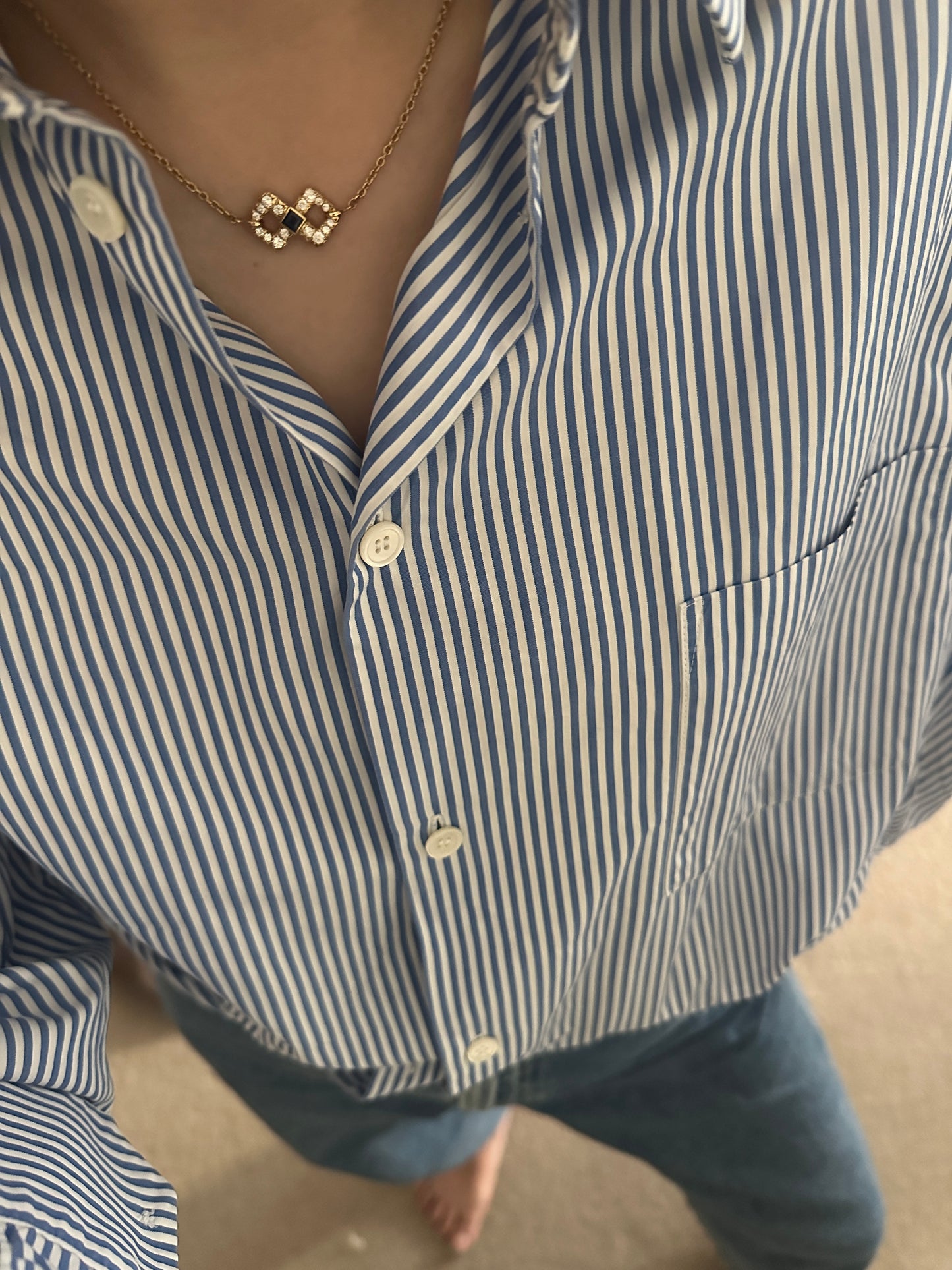 Christian Dior 18K Yellow Gold Sapphire Necklace