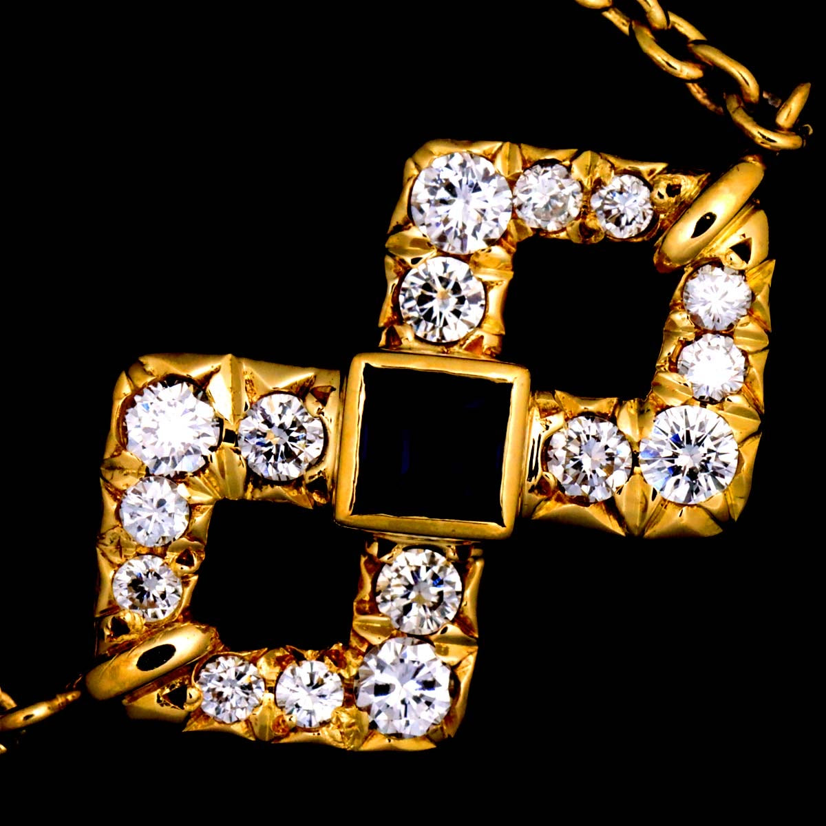 Christian Dior 18K Yellow Gold Sapphire Necklace