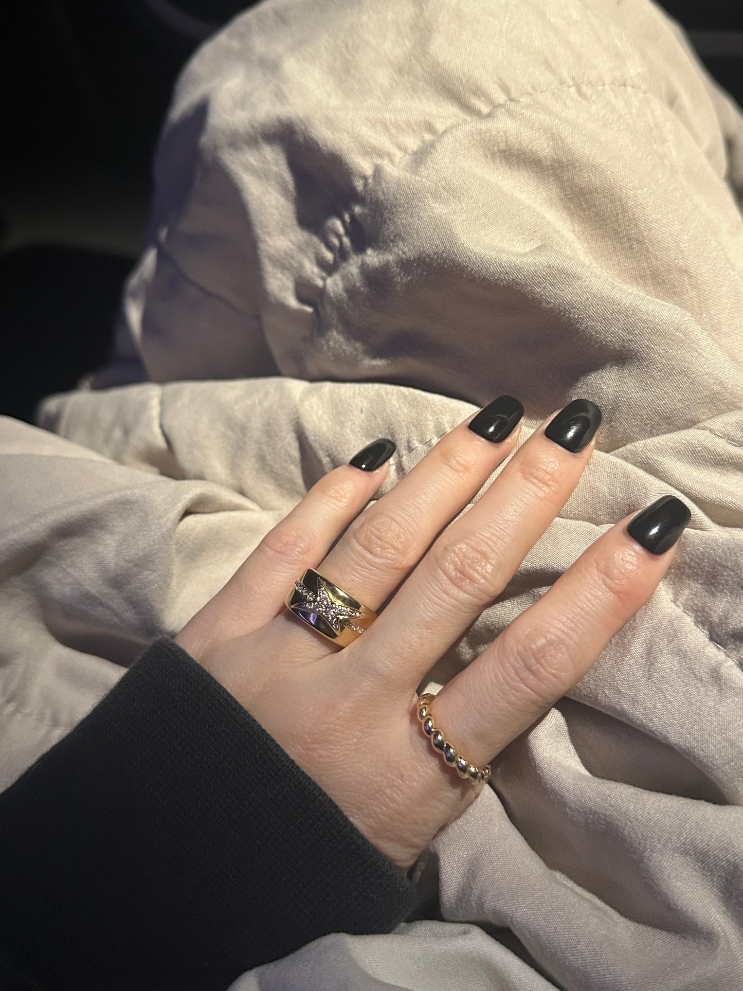 Onyx Armor - Midnight Black Press-On Nails
