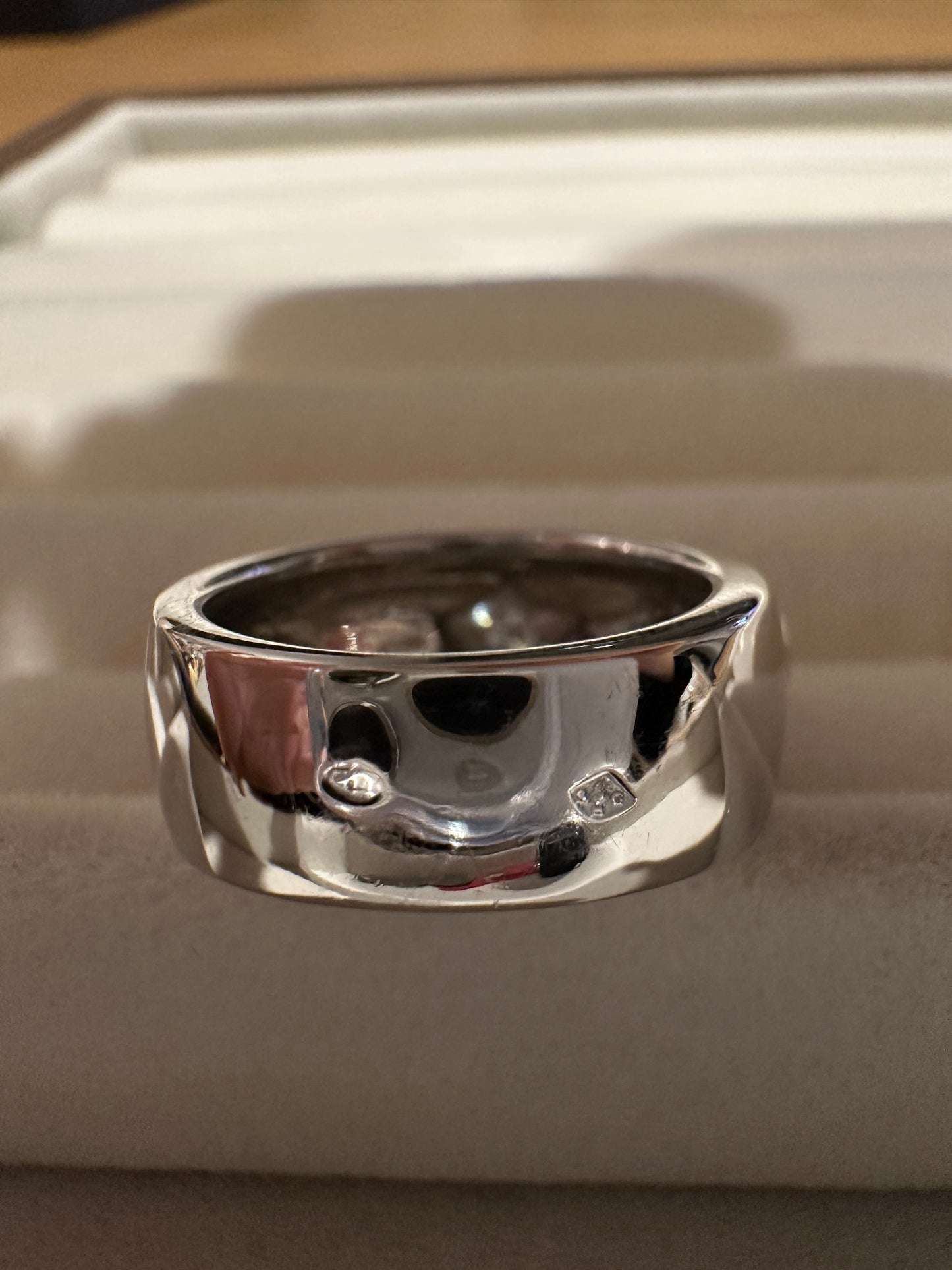 Chanel Three Symbols 1P Diamond 18k White Gold Ring