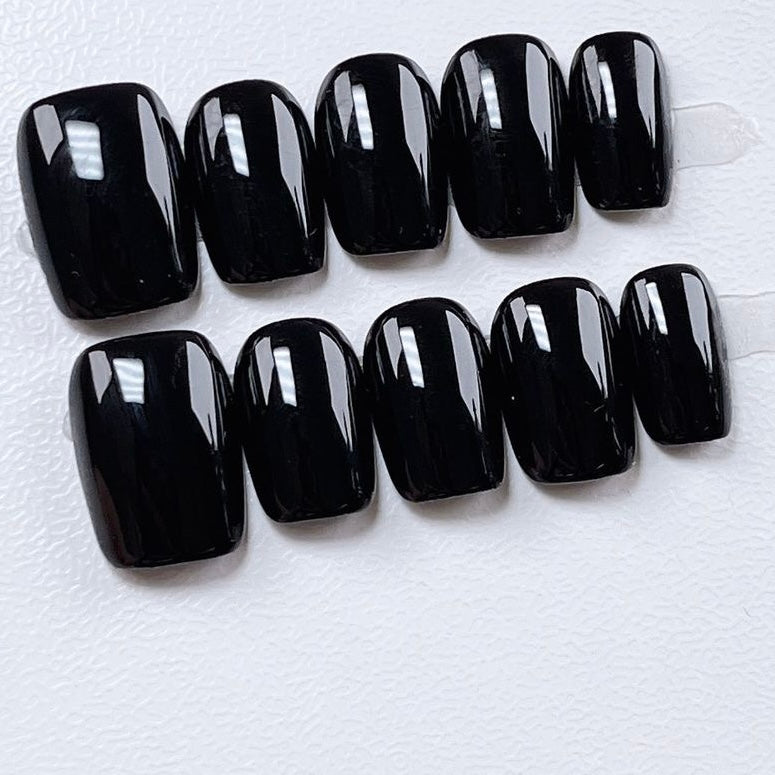 Onyx Armor - Midnight Black Press-On Nails